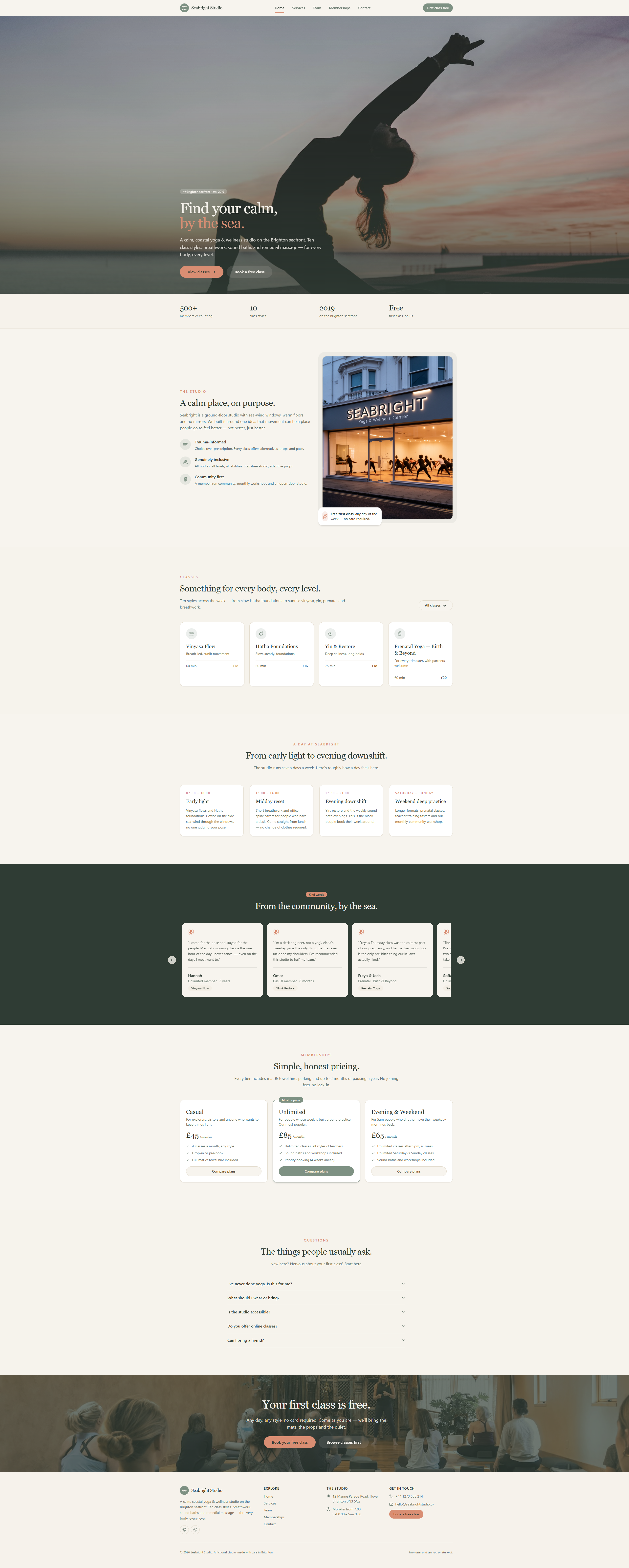 Seabright membership platform homepage