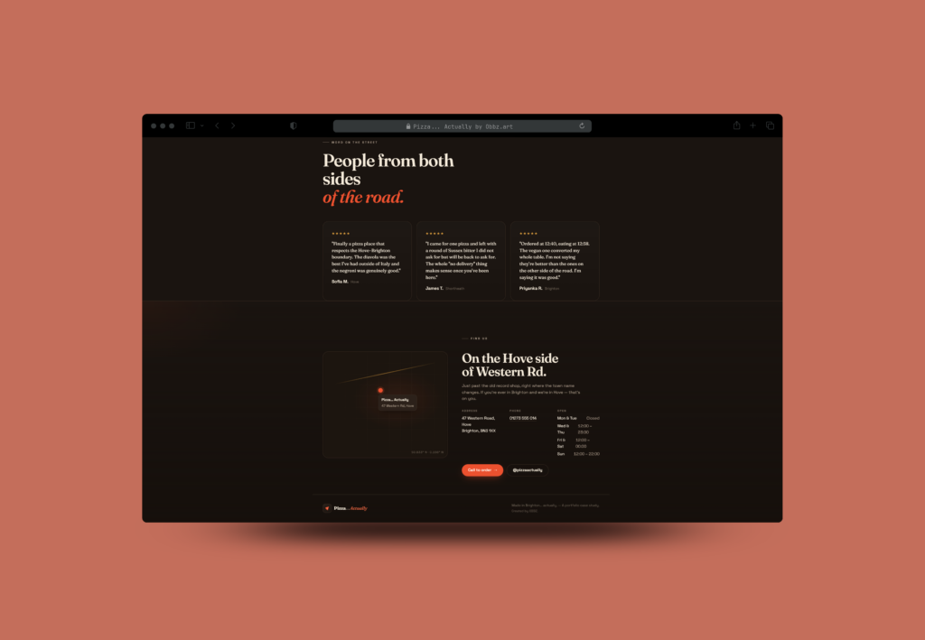 Pizza footer