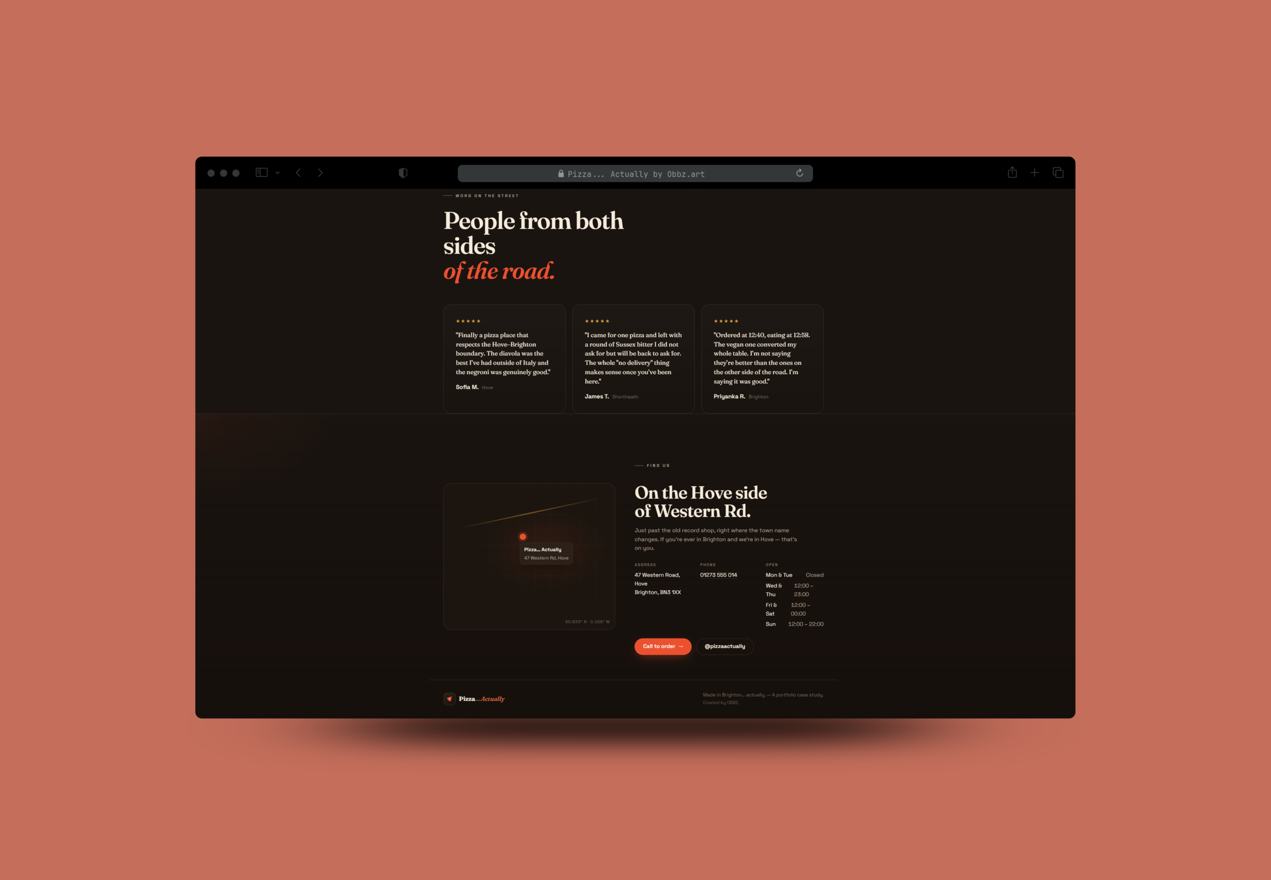 Pizza footer