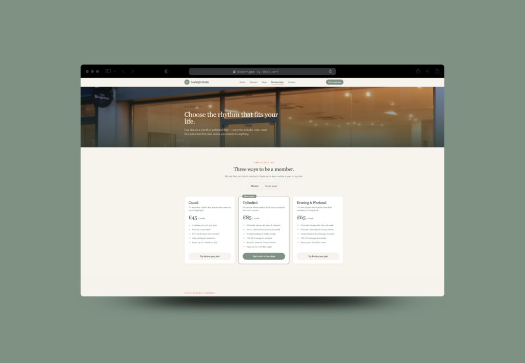 Seabright memberships